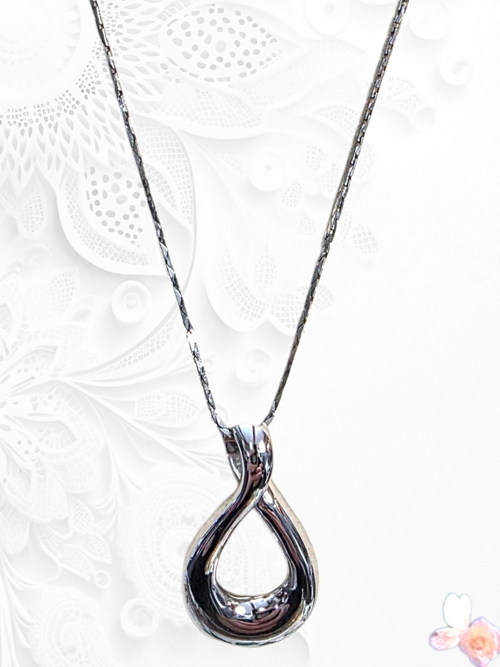 Lia Sophia Shiny Silver Infinity Drop Necklace